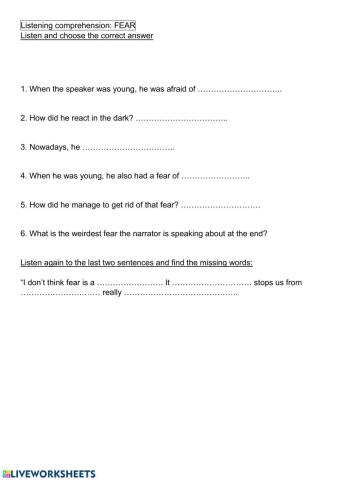 Listening: fear