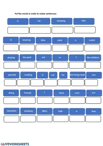 Present Continuous Order Sentences