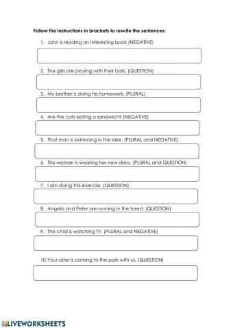 Present Continuous Rewriting