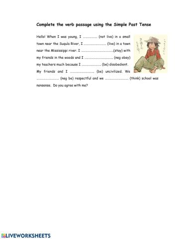 Simple Past-Huckleberry Finn