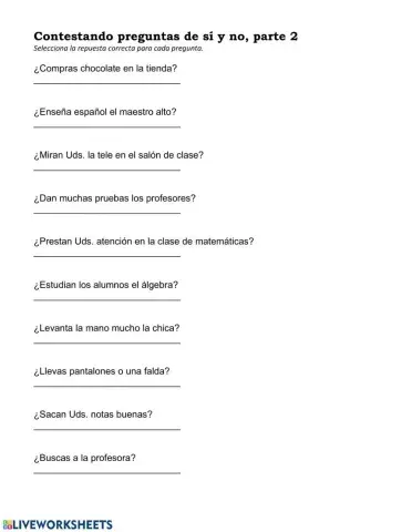 Contestando preguntas de sí y no, parte 2