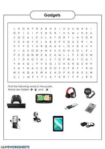 Gadgets wordsearch
