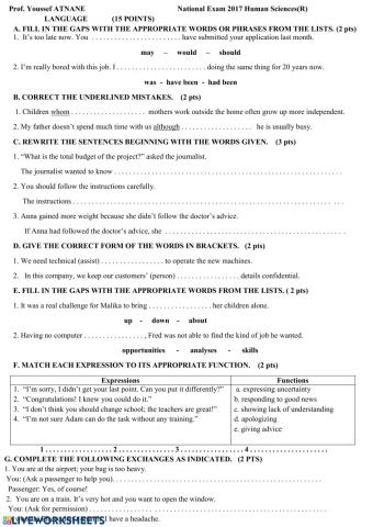 National Exam language 2017 H. S