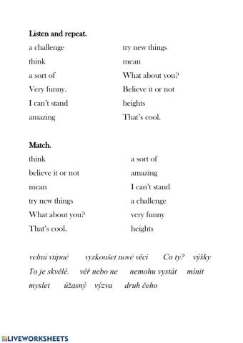 Words connected to life