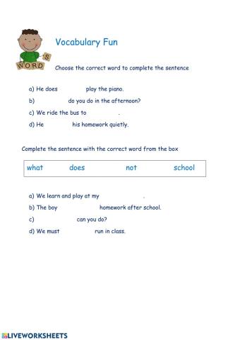 Wonders Vocabulary G1U1W1