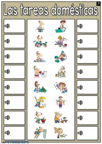 Las tareas domésticas - escuchar y arrastrar