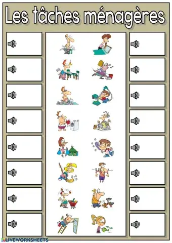 Les tâches ménagères - Ecouter