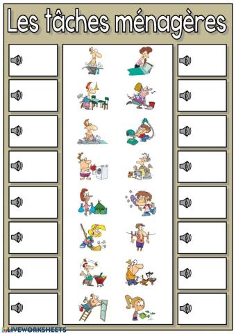 Les tâches ménagères - Ecouter