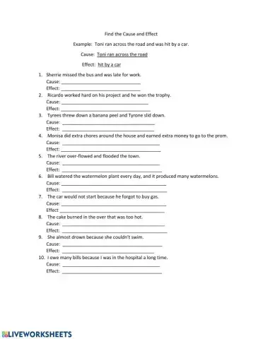 Find the Cause and Effect