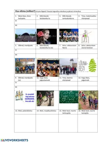 7.kl. Tegija nimi, tegusõna -osa võtma- ja koduümbrus