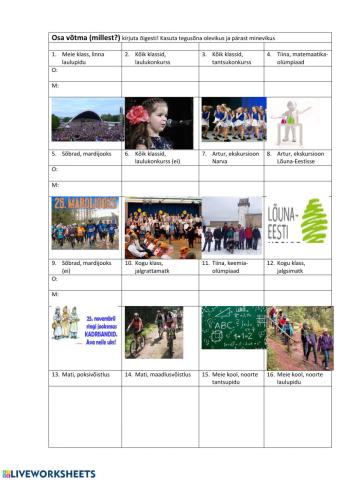 7.kl. Tegija nimi, tegusõna -osa võtma- ja koduümbrus