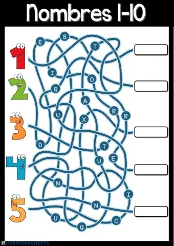 Les nombres 1-10 (Écrire)
