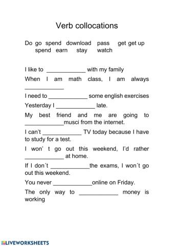 Verb collocations