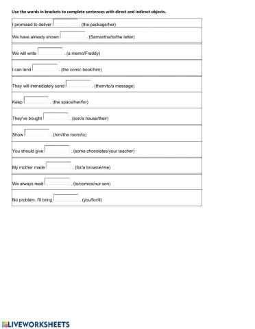 Direct and Indirect objects