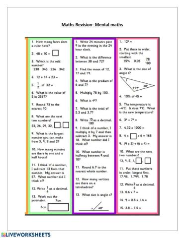 Mental Maths