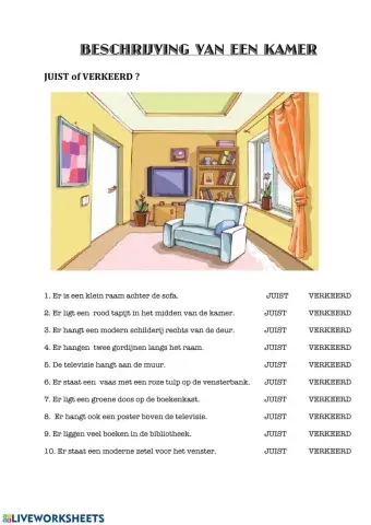 Beschrijving van een kamer