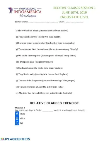 Relative clauses