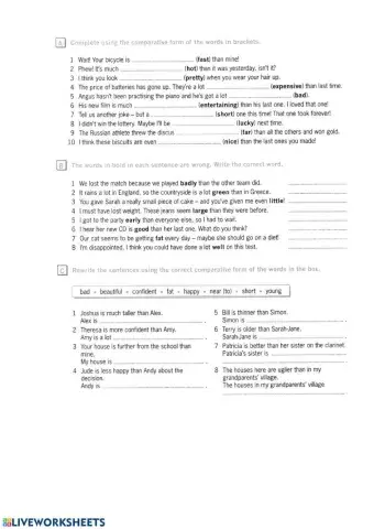 Comparatives and superlatives part 1(Destination B1)