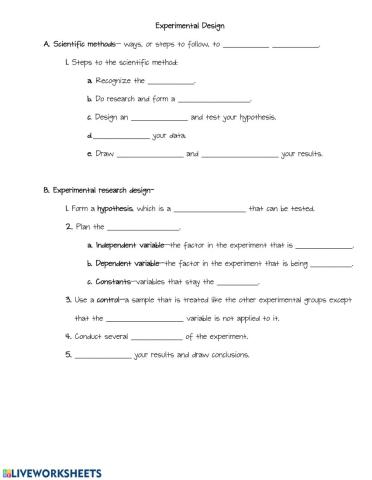 Experimental Design Guided Notes