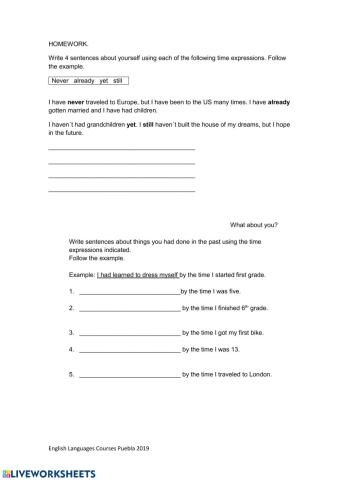 Present and Past Perfect