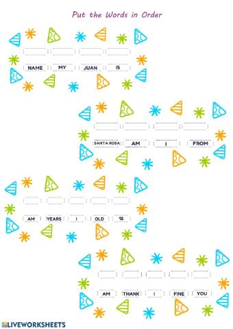 Put the words in order