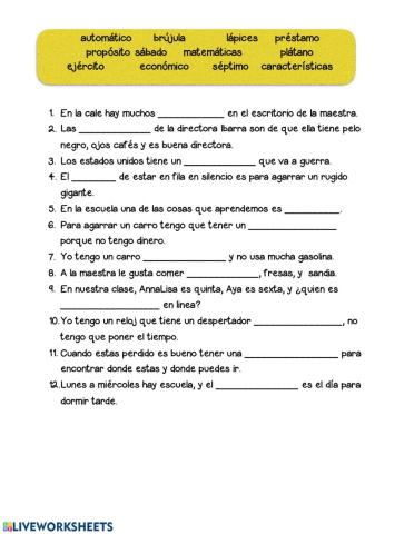 Palabras con esdrújulas