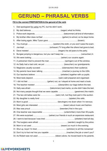 Phrasal verbs & gerund