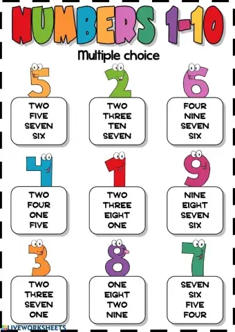 Numbers 1-10 (multiple choice)