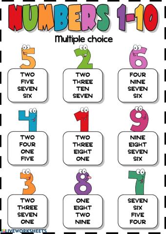 Numbers 1-10 (multiple choice)