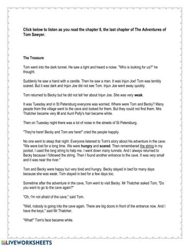 The Adventures of Tom Sawyer Chapter 8