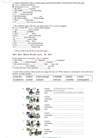 Verb To be (affirmative and negative)