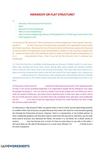 Hierarchy or Flat Structure - Video Transcript