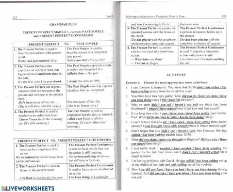 Present perfect simple versus past simple