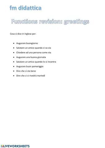 Functions revision greetings