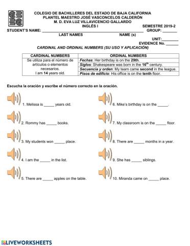 Cardinal and ordinal number