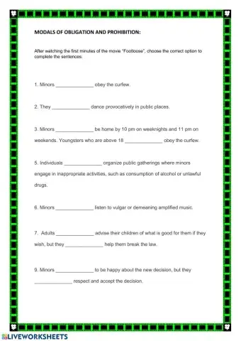 Footloose: obligation and prohibition