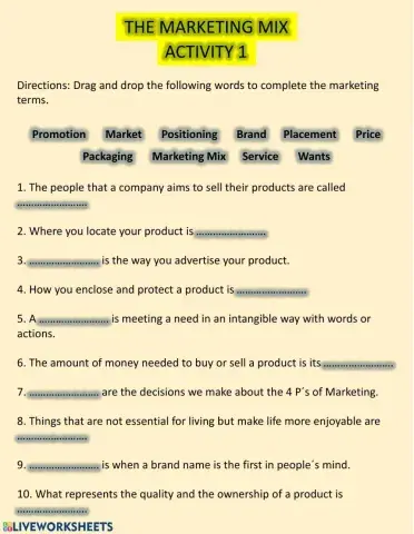 THE MARKETING MIX - Act 1