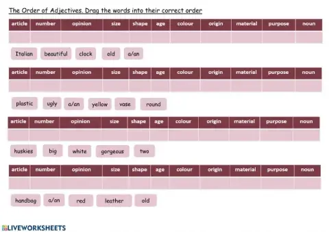 The Order of Adjectives