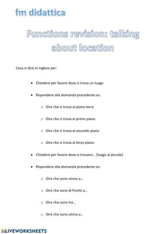 Talking about location