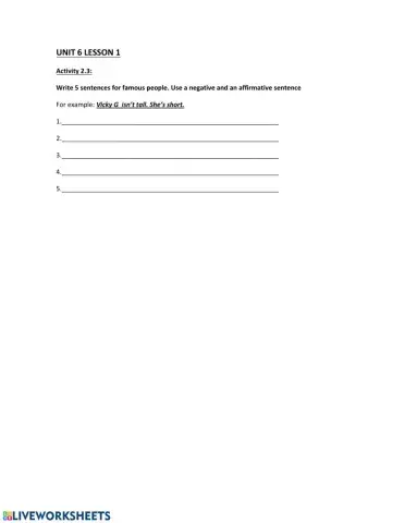 ACTIVITY 5 - ADJECTIVES FOR PEOPLE