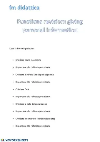 giving personal information