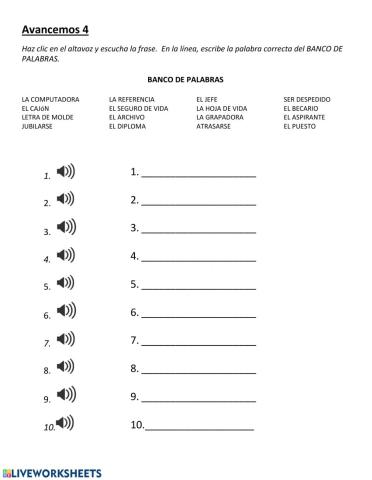 Avancemos 4:  Unidad 1,  lección 1
