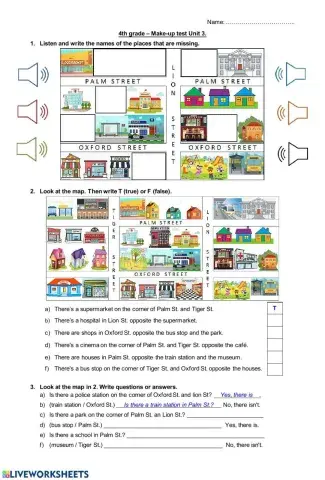 Places in town - make-up test
