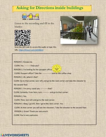 Asking the Way inside Buildings