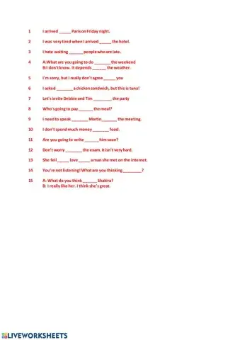 Verbs + prepositions