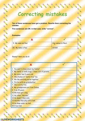 Correcting mistakes (Families)