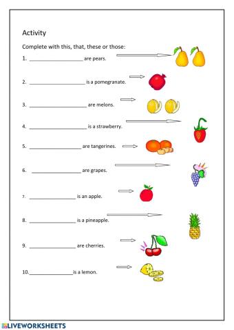 Vocabulary - fruit