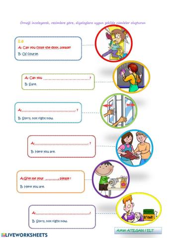 Asking for permission, requests fill in