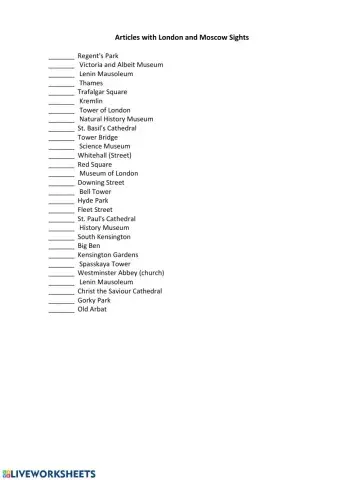 Articles with London and Moscow Sights