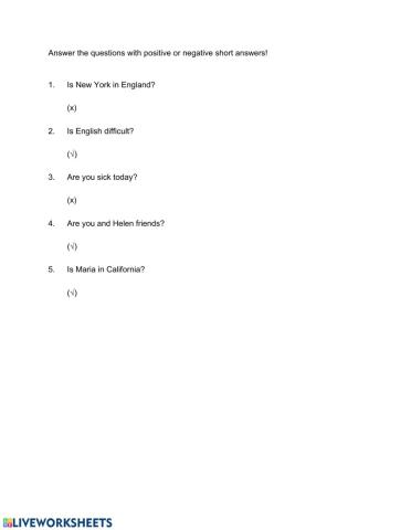 Yes-No questions with BE